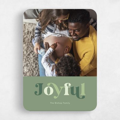 Green Rounded Holiday Card - Gleason