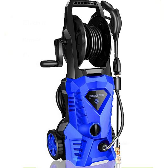 WHOLESUN 3000PSI Electric Pressure Washer 2.4GPM 1600W Power Washer with Hose Reel and Brush Blue