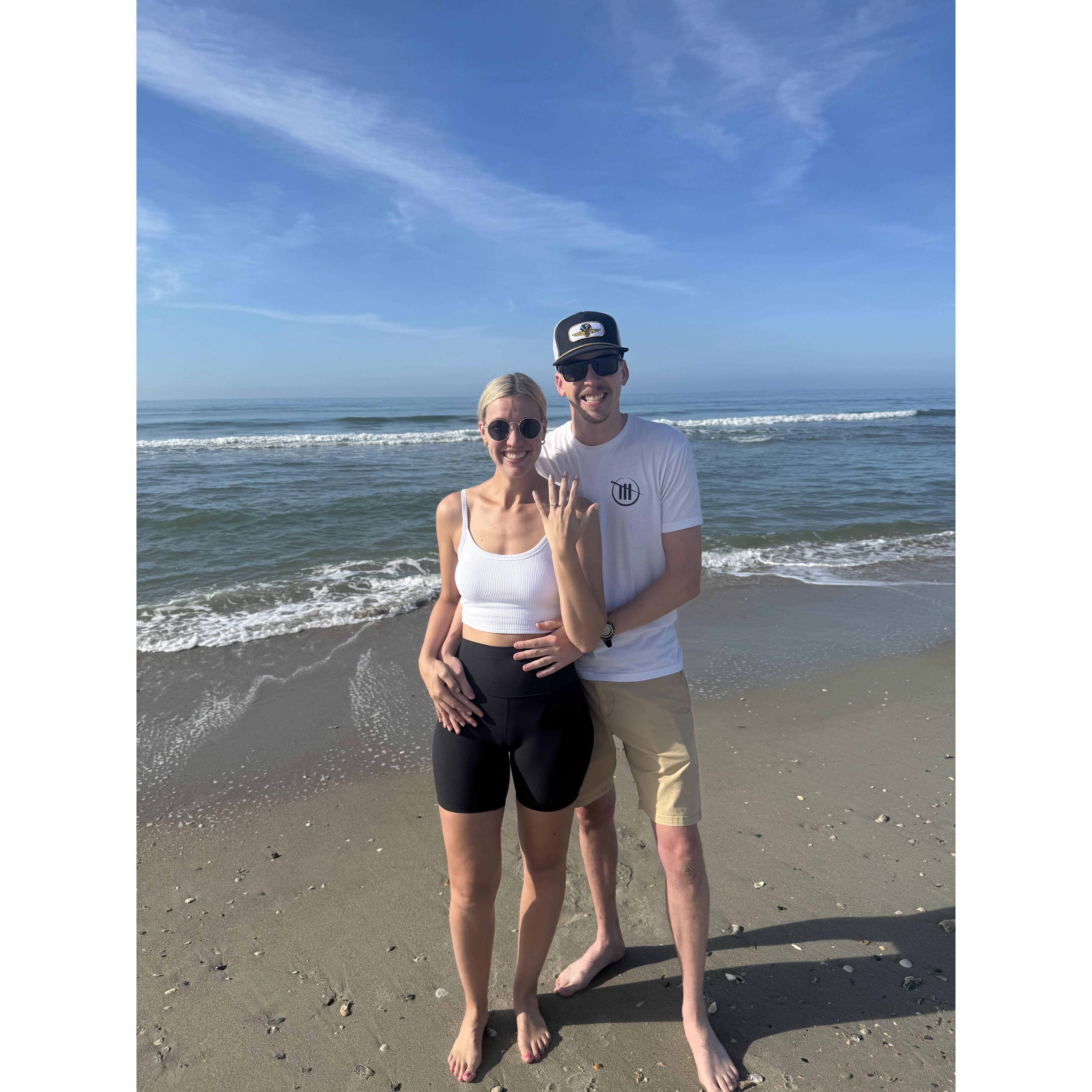 Moments after Justin proposed on May 3, 2024.