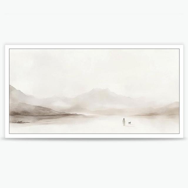 Minimalist Christ Posters Jesus Leaves The 99 Sheep Wall Art Beige Abstract Decor Vintage Jesus and Lamb Canvas Unique Christian Faith Aesthetic for Easter Prayer Living Room Decor 18x36ines Unframed