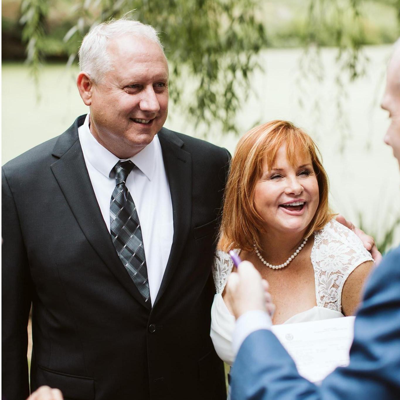 Steve and Terri with the Officiant - Kevin Bains