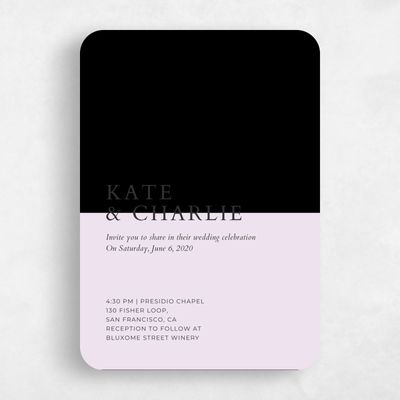 Purple Rounded Wedding Invitation - Morrison Rise