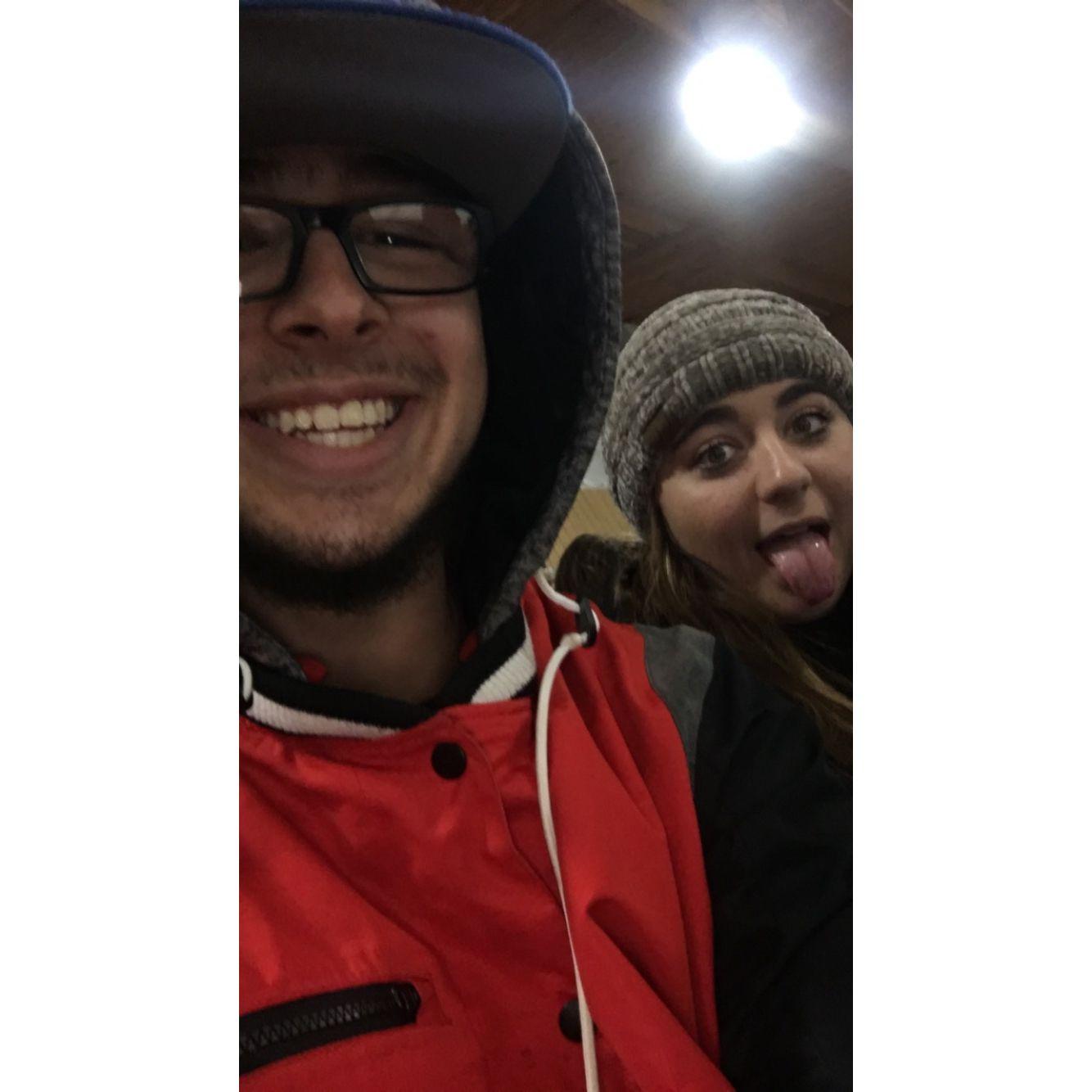 We drove through a snow store to try Hookah for the first time!