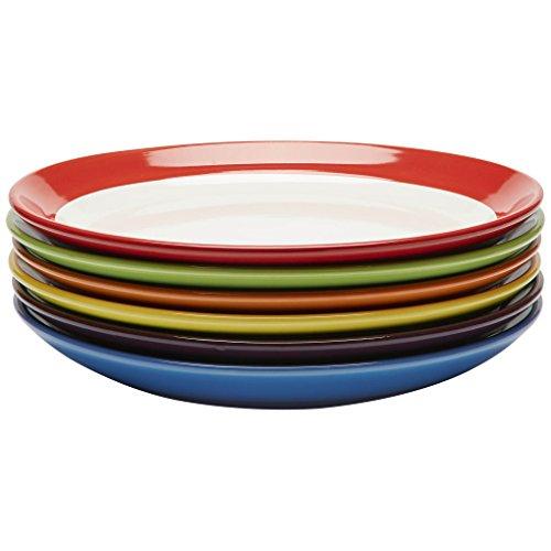 Premium Ceramic Set of 6, Colorful Meal Stoneware (Dinner Plates)