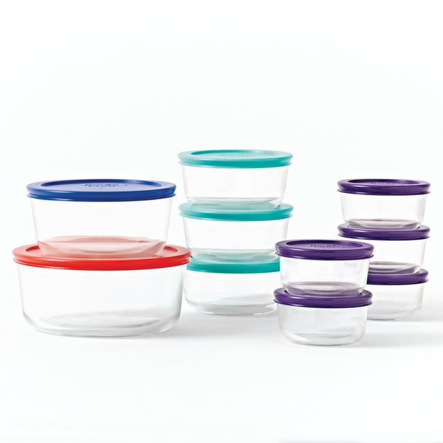 Pyrex®Simply Store 20-pc Round Storage Set w/ Multi-Colored Lids