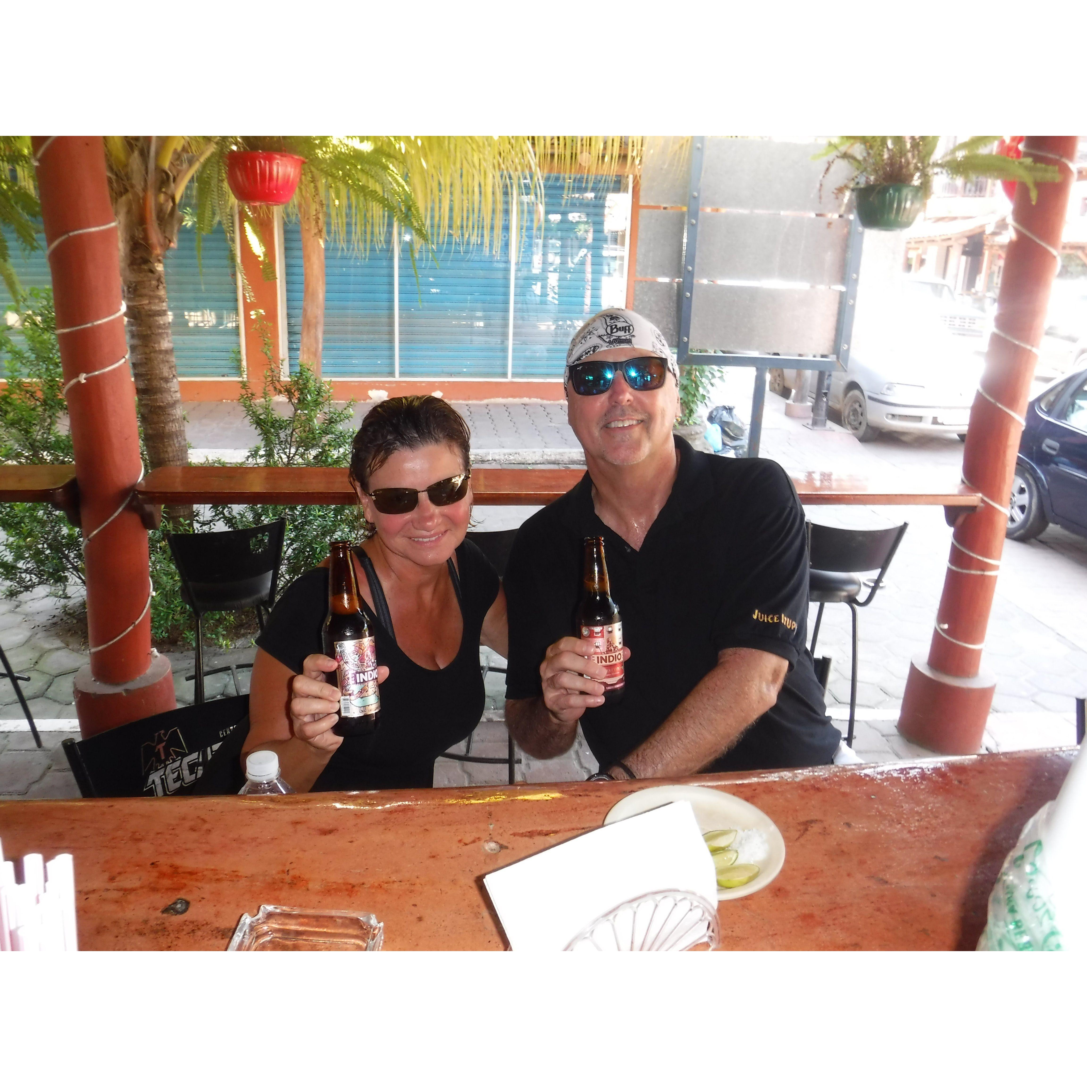 Beers in Zejua, cute fishing village discovered by Guy and Diane Speake. What a great trip.