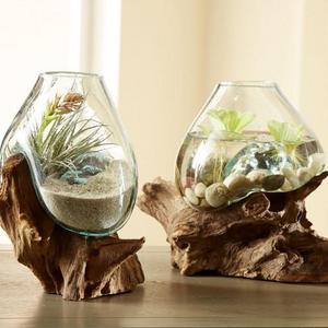 Teak and Blown Glass Collection