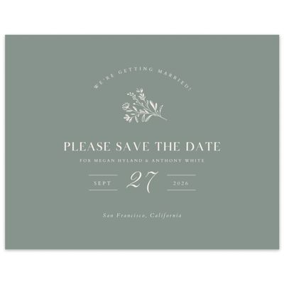 Deep Sage, Green Wedding Digital Save the Date - Bellisi Landscape