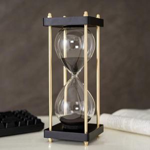 Large Sand Timer, Vintage Wooden Hour Glass Timer (Goldenrod Black)