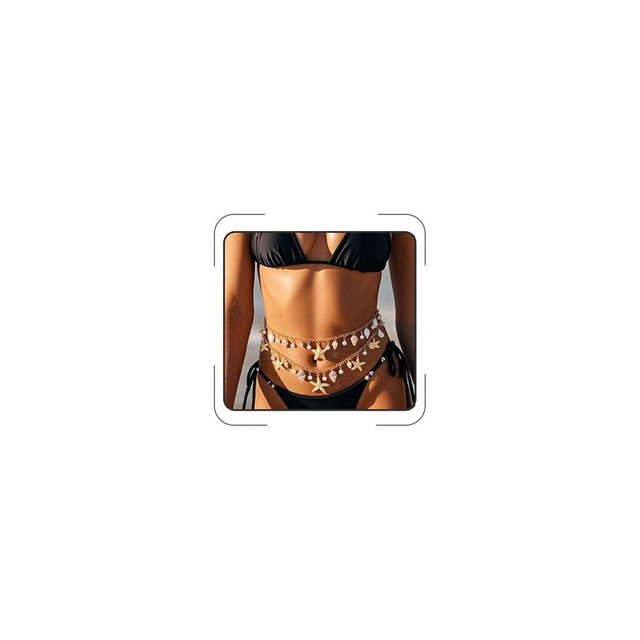 LKingel Mermaid Starfish Waist Chain for Women Pearl Body Chain Starfish Shell Waterproof Belt Chain Summer Beach Bikini Surf Jewelry Mermaid Costume Halloween Accessories