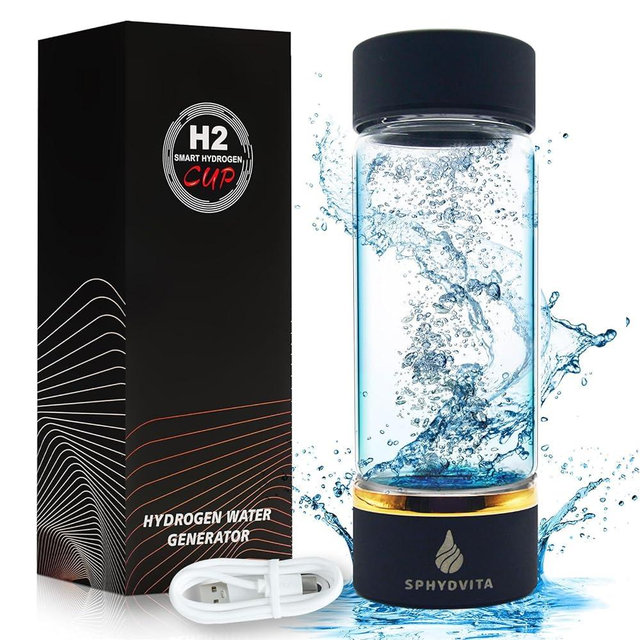 Hydrogen Water Bottle Generator - Up to 5000 PPB Concentration - SPE/PEM Technology - Certified H2 Generator - Portable Athletic Performance & Hydration System - 6-Hour Hydrogen Retention