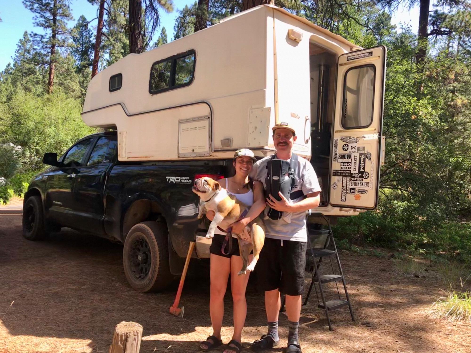 Ralphie's first camping trip at just 8 weeks