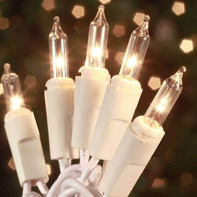 Christmas Lights 100 Count Mini Clear Lights 32 ft White Wire Christmas Tree String Lights Set for Outdoor Indoor Christmas Decorations Wedding Decorations Valentines Day Decor,UL Certified (32feet)