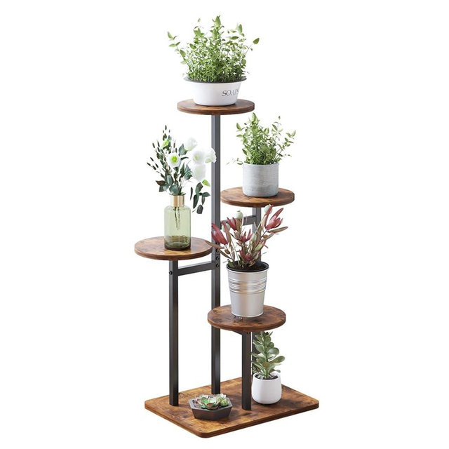 VonDream 4 Tier Plant Stand Indoor, Tiered Plant Stands for Indoor Plants Multiple, Corner Flower Stand for Living Room, Multi-Layer Vintage Design Plant Shelf