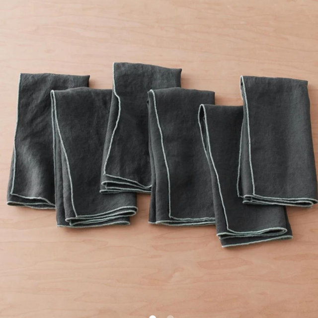 Stonewashed Linen Napkins - Set of 6 - Aegean