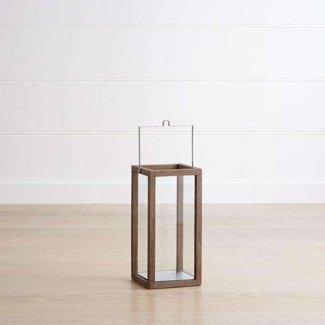 Crosby 15" Grey Teak Lantern