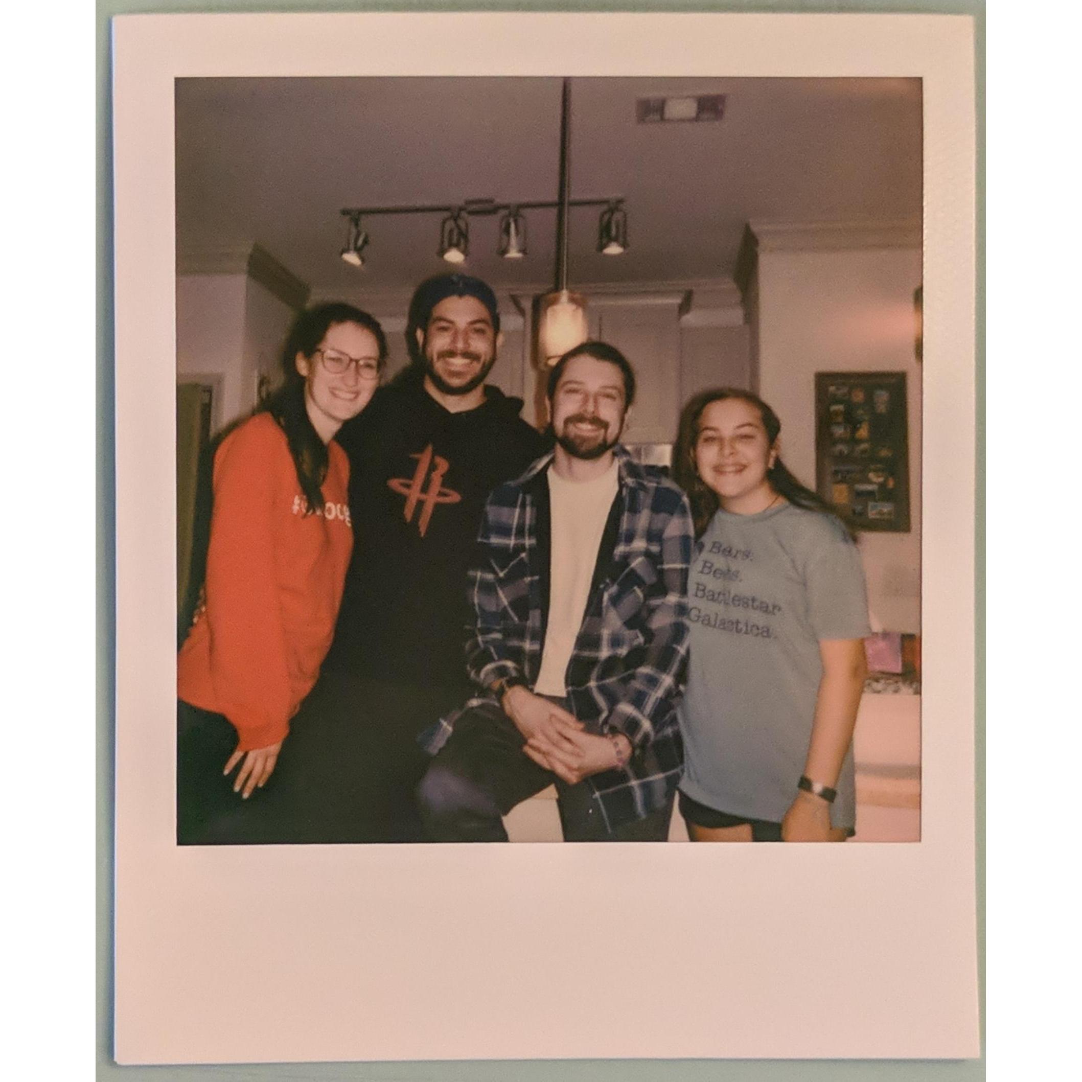 Engagement weekend polaroid with bridesmaid Olivia