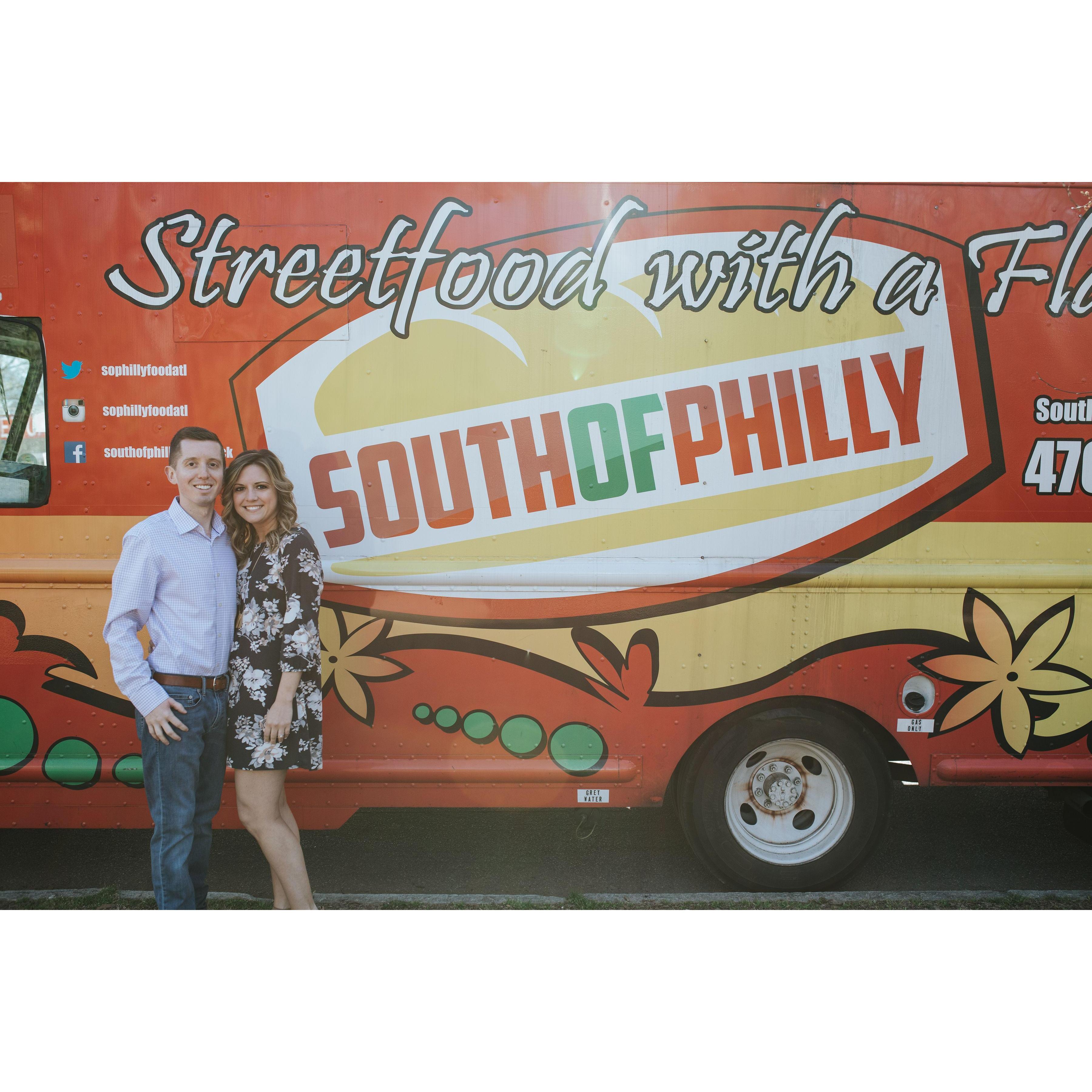 While taking our engagement pictures, we were excited to find a Philly food truck!