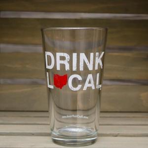 Drink Local Pint Glass in Red/White