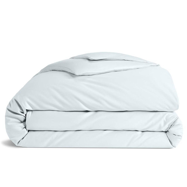Brooklinen Luxury Sateen Duvet Cover - 100% Cotton, King/California King Size in Sky with Extra-Long Corner Ties and Button Closure - Best King/Cali King Duvet Covers