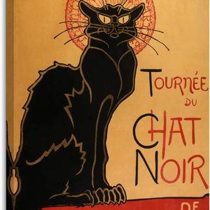 Canvas Print Wall Art - Tour of Rodolphe Salis' Chat Noir Classic Vintage Black Cat Post by Théophile Steinlen - 24x36 inches