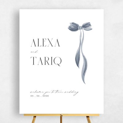 Dusty Blue Wedding Sign - Brienno Portrait