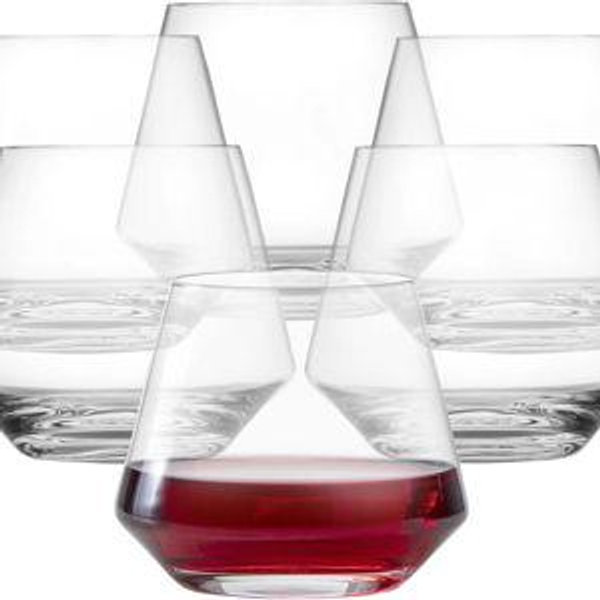 ZWIESEL GLAS Pure Stemless Burgundy Glass (Set of 6), Elegant Wine Glasses for Red Wine, Dishwasher-Safe Tritan Crystal Glasses, Made in Germany (17 Ounce)