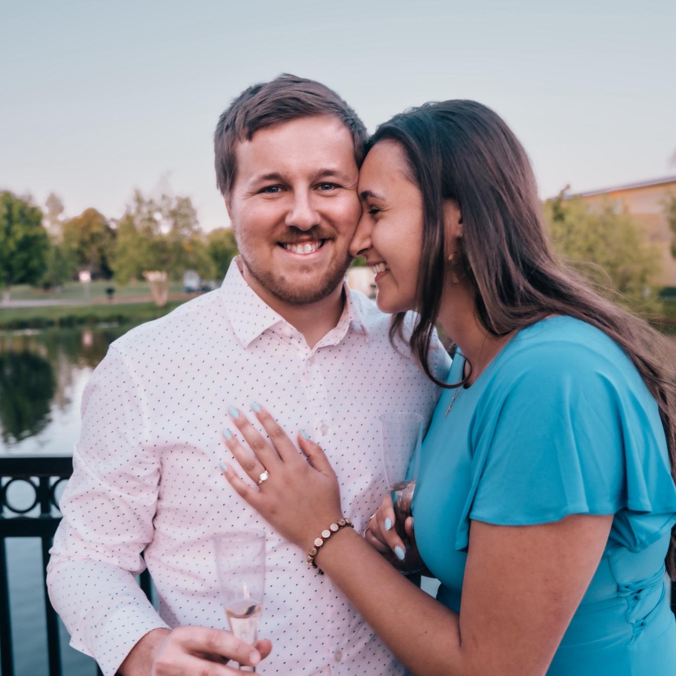Just after Justin proposed, in Kleiner Park, Meridian, ID