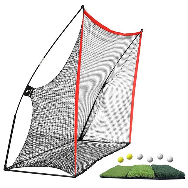 WhiteFang Golf Net Bundle Golf Practice Net 10x7 feet with Golf Chipping Nets Golf Hitting Mat &Golf Balls Packed in Carry Bag for Backyard Driving Indoor Outdoor
