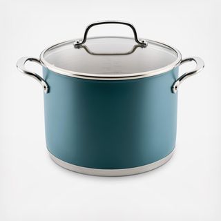 Color-Finished Stainless Steel 3-Ply Base Stockpot with Lid