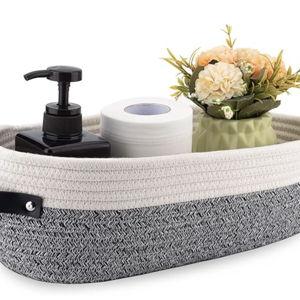 Woven Toilet Paper Basket Variegated Gray