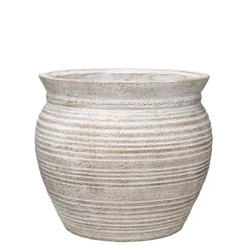 allen + roth 13-in W x 11.25-in H White Wash Terracotta Mixed/Composite Planter