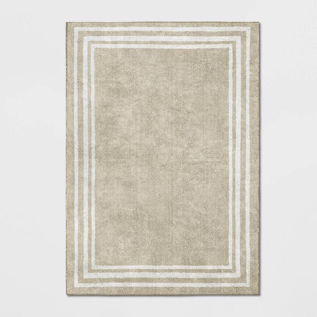 5'X7' Tetra Border Rug Tan/Ivory - Threshold™
