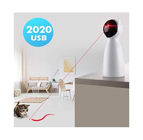 Yvelife Cat Laser Toy Automatic,Interactive Toy for Kitten/Dogs - USB Charging,Placing Hign,5 Random Pattern,Automatic On/Off and Silent (P01), White, Medium