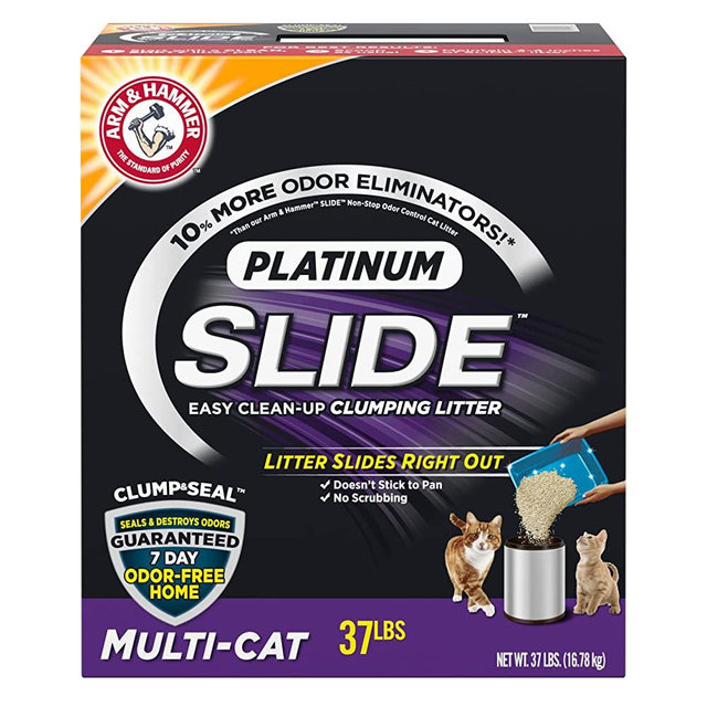 ARM & HAMMER Slide Platinum Clumping Cat Litter, Multi-Cat, 37lb