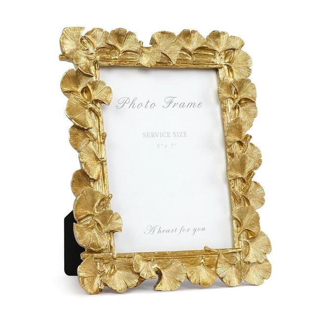 VAN GOGH ART Vintage Gold Picture Frame 5x7, Gold Ornate Leaf Textured Hand-Crafted Resin with Glass Front Antique Photo Frame for Tabletop Display, Retro Design Home Decor