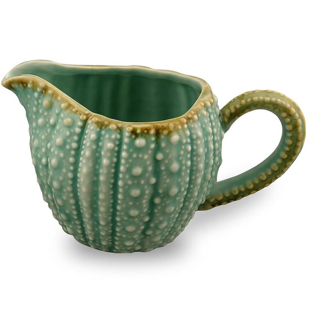 Blue Sky Clayworks Turquoise Urchin Creamer, Ceramic 5.5" L x 3.75" W x 3.75" H, Sea-Glass Table Joy