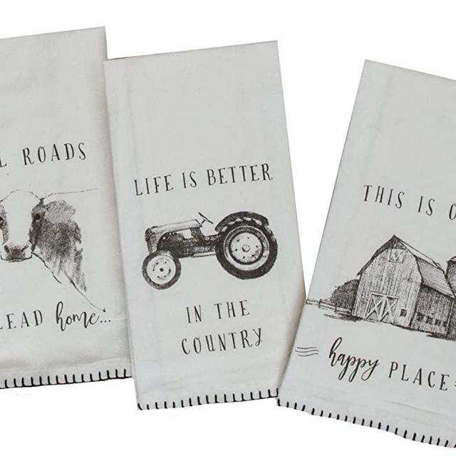 Kay Dee Designs Farmers Market Assorted Set Flour Sack Towels, Set of 3