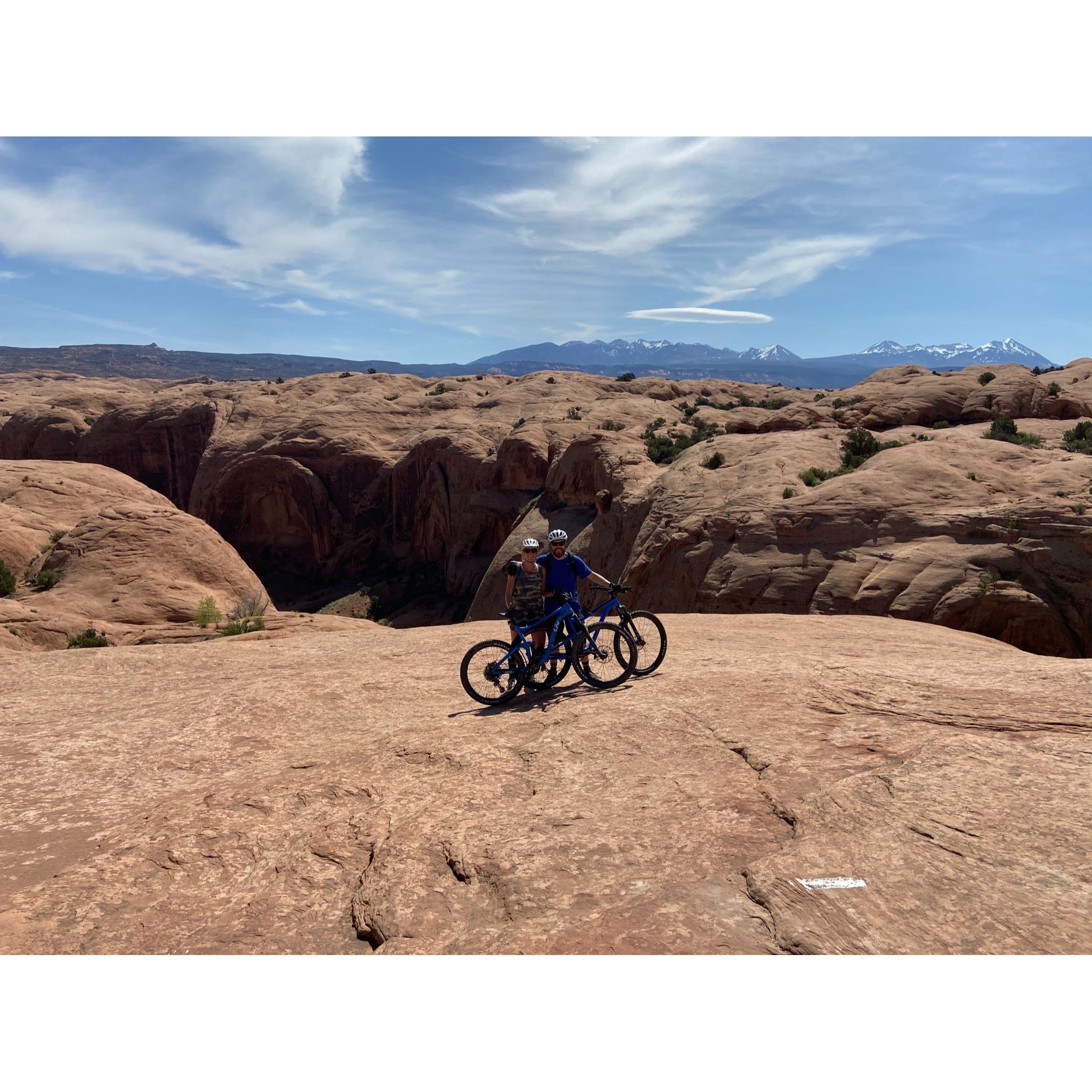 Biking a double black diamond- Moab, CO