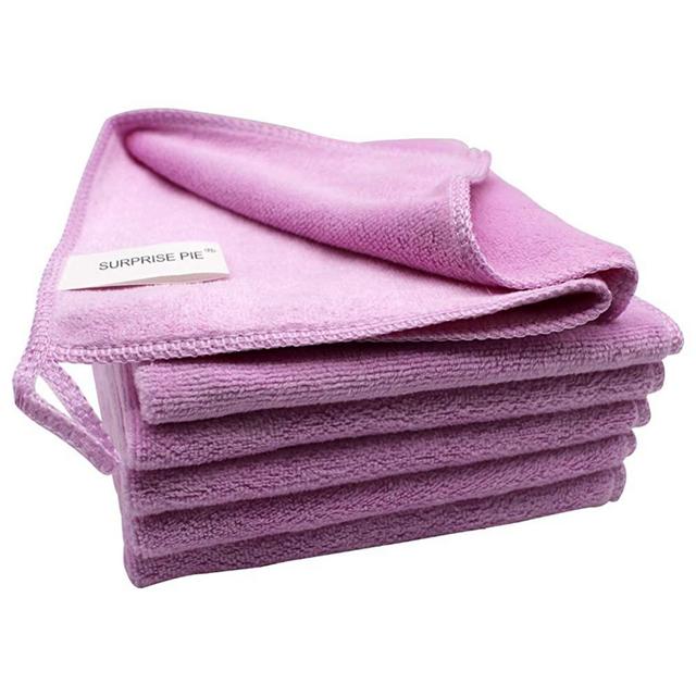 Microfiber Clothes for House Cleaning Soft Pink Pack of 6 Towels Bulk Reusable Rags Scratch Free Polishing Cloth Auto Window Cleaners Furniture Dust Cloths 2PCS Screen Cloth as Gift