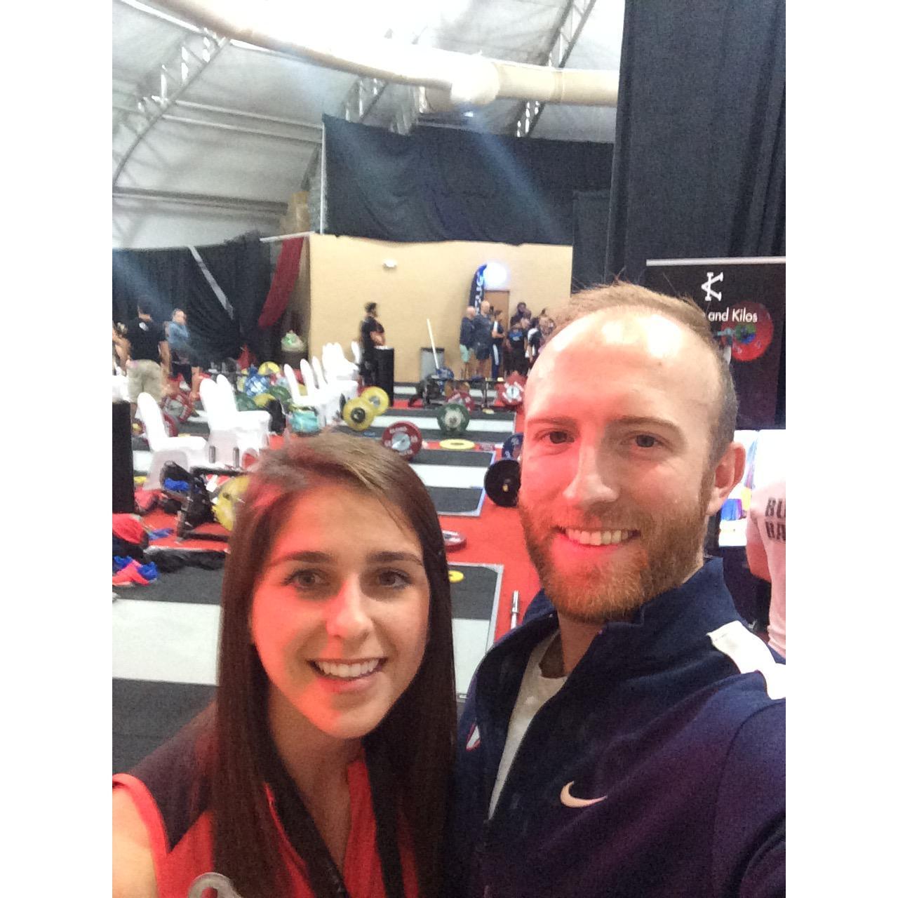Jared in Caitlin in Miami for Jared's Weightlifting Competition, July 2017.