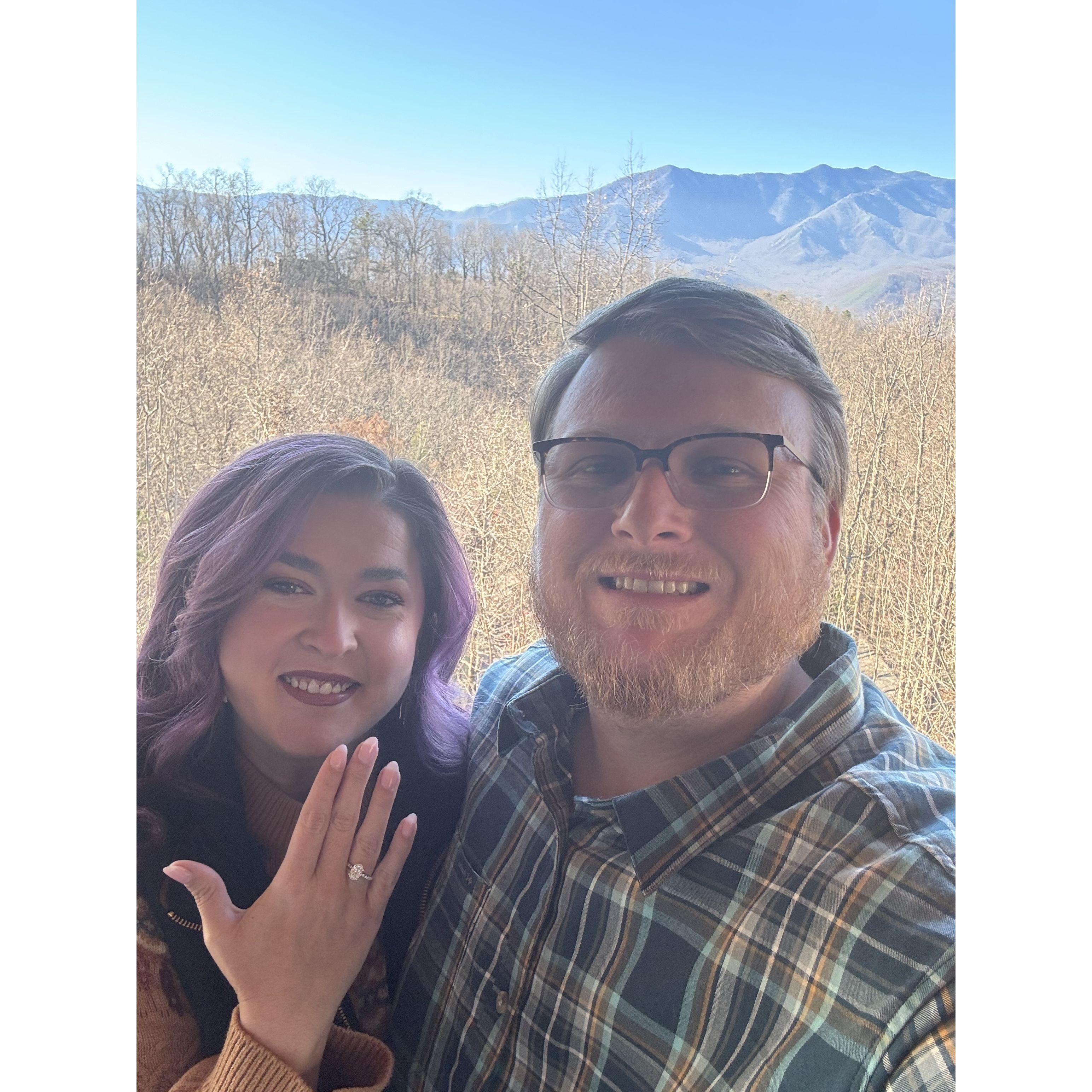 Right after we got engaged in Gatlinburg, TN!