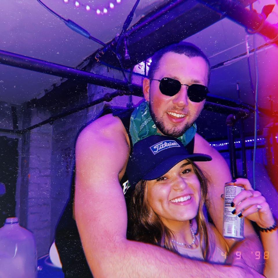 Our first photo ever together - of course in the Sigma Chi basement