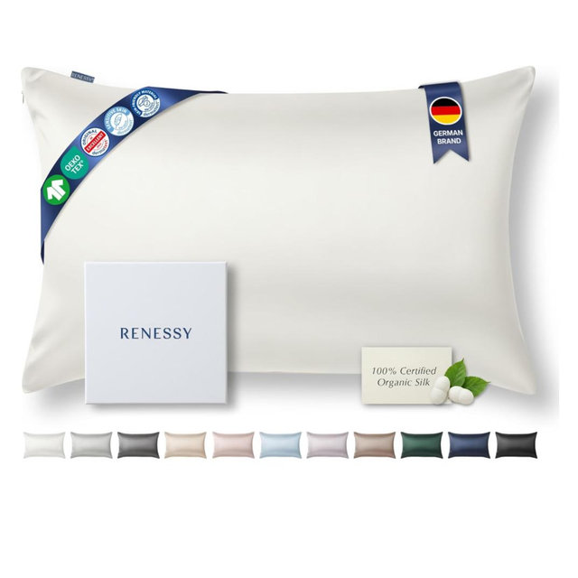 Organic Silk Pillowcase KING Size (Color: Natural Silk Off-White)
