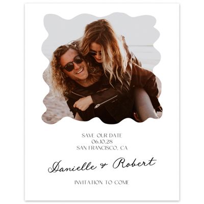 White Simple Wedding Digital Save the Date - Cerise Photo