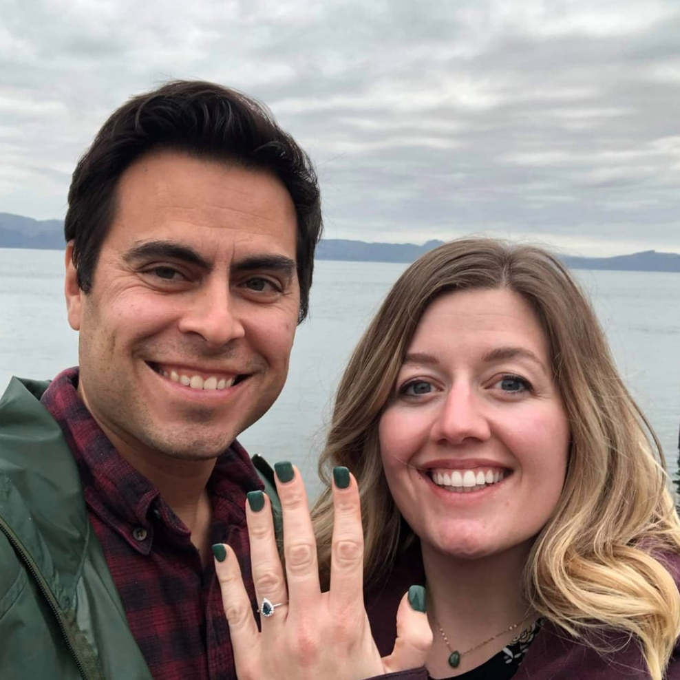 First photo of the engagement! Since the actual engagement was at night, outside, in the dark (which was perfect).