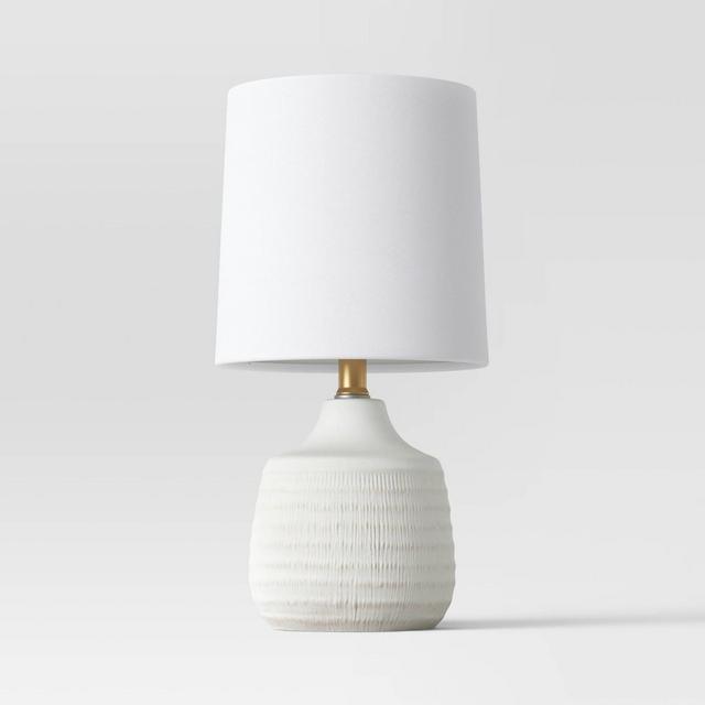 Textural Ceramic Mini Jar Shaped Table Lamp White - Threshold™