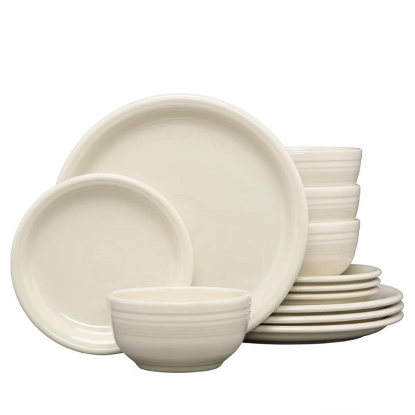Linen Bistro Coupe 12-Piece Dinnerware Set, Service for 4