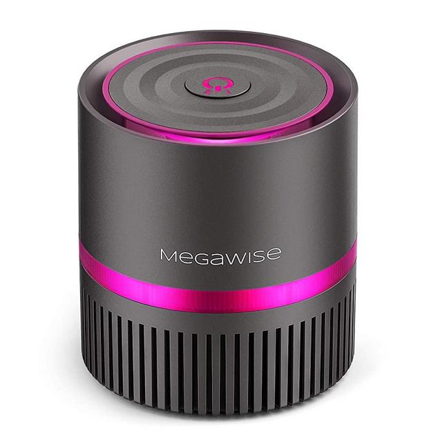 MEGAWISE True H13 HEPA Air Purifier for Home Bedroom Small Room Office, 3-IN-1 Filtration Air Cleaner for Smoke, Dust, Pollen, Pet Dander, 100% Ozone Free, Night Light, Available for California
