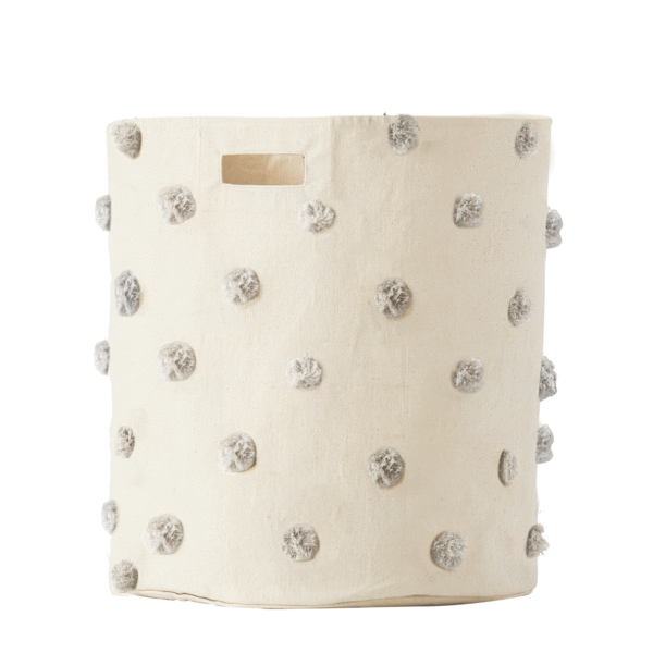 Grey Pom Pom Hamper